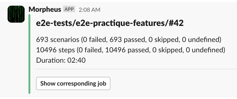 Slack notification example